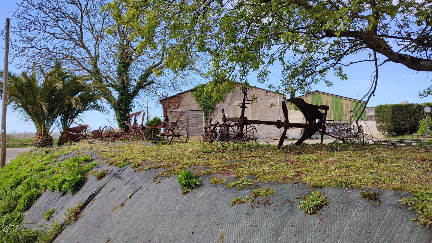 Belle exposition d'anciens outils de la ferme